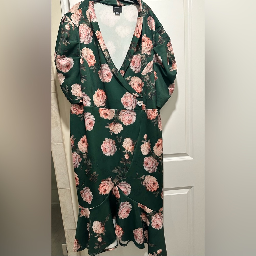 Asos Design Curve Puff Sleeve Tux Midi Dress In T… - image 6